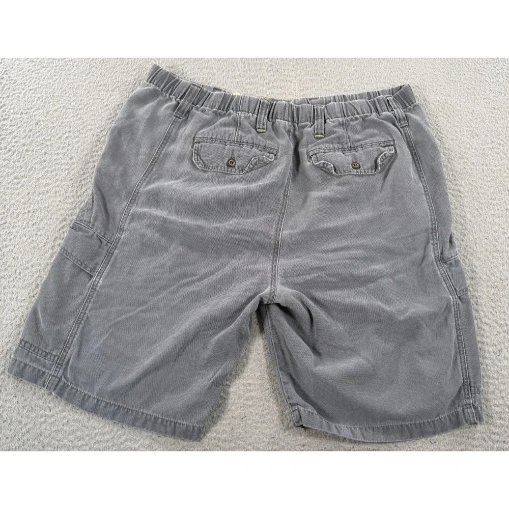 Tommy Bahama Relax Shorts Men Large Gray Drawstring Waist Cargo Pockets Mid Rise